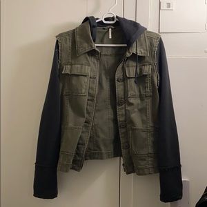 Knit Hooded Twill Jacket - Free People